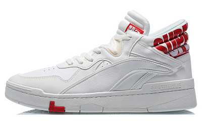 LiNing Wave Superwave Mid Mid-Top Skateboard Shoes Men's White Red