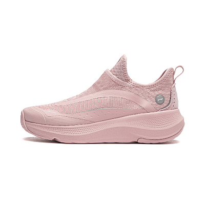 LiNing Anti Slip Wear Resistant Breathable Lightweight Low Top Casual Running Shoes Women's Pink Gray