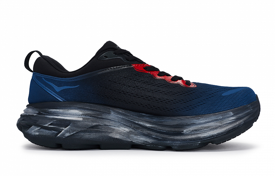 HOKA ONE ONE Bondi 8 Abrasion Resistant Low Top Running Shoes Men's Black Blue Red купить в интернет-магазине Yoocart с быстрой доставкой по России.