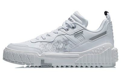 LiNing 001 UNBLOCK Anti-Slip Wear-Resistant Low-Top Skateboard Shoes Women's Standard White