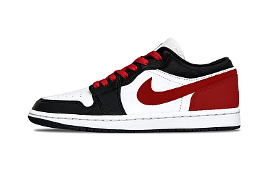 Jordan Air Jordan 1 Dark Night Rose Abrasion Resistant Low Top Vintage Basketball Shoes Unisex Black Red