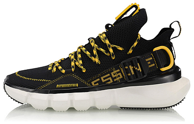 LiNing Essence Lace Up Prm Anti-Slip Wear-Resistant Low-Top Vintage Basketball Shoes Black Yellow