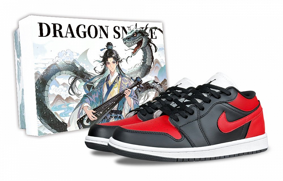 Jordan Air Jordan 1 Abrasion Resistant Low Top Vintage Basketball Shoes Unisex Black Red купить в интернет-магазине Yoocart с быстрой доставкой по России.