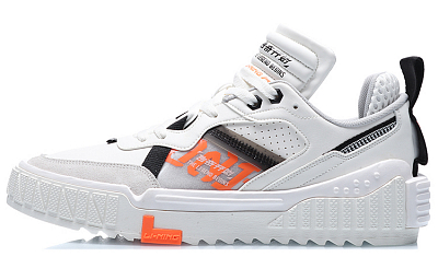 LiNing 001 Unblock Cushioning Wear-Resistant Low-Top Skateboard Shoes Men's White Black