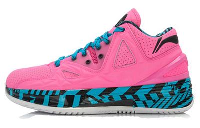 LiNing WOW 2 Return, Flamingo Non slip Lightweight Low Top Basketball Shoes Men's Pink Blue Black