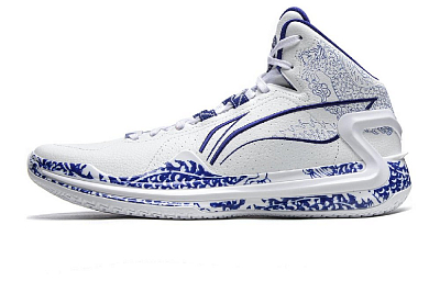 LiNing Liren 4 Cyan Rayon Cushioning, Wear Resistant Mid Top Basketball Shoes Men's White Blue