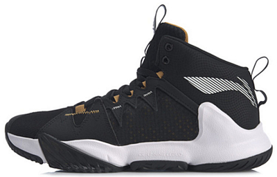 LiNing Storm OUTDOOR Cushioned Wear-Resistant Slip-Resistant Mid-Top Performance Basketball Shoes Men's Black White