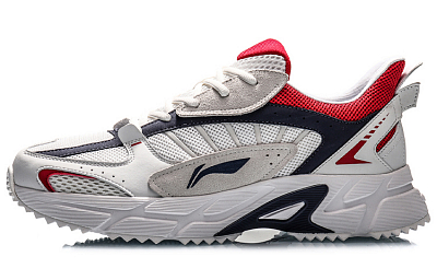 LiNing Low-Top Running Shoes Men's White Blue Red
