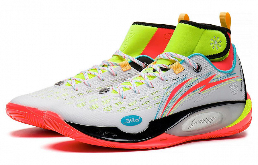 LiNing 808 2 ULTRA Ultra Cushioning Anti-Slip And Wear-Resistant High-Top Basketball Shoes White Green Red купить в интернет-магазине Yoocart с быстрой доставкой по России.