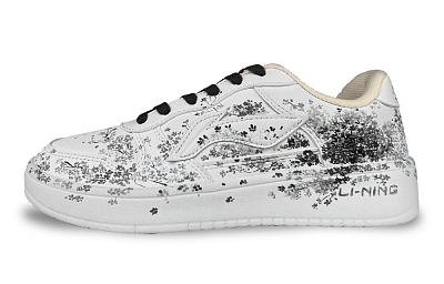 LiNing Pontoon Boats Anti-Slip And Wear-Resistant Breathable Low-Top Skateboard Shoes Unisex White Black