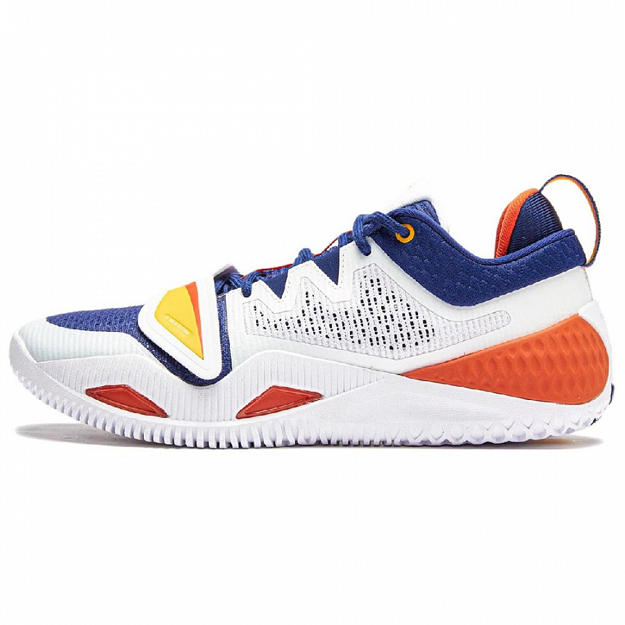 LiNing Rage 2 Cushioned Wear-Resistant Supportive Lightweight Rebound Low-Top Basketball Shoes Men's White Blue Orange купить в интернет-магазине Yoocart с быстрой доставкой по России.