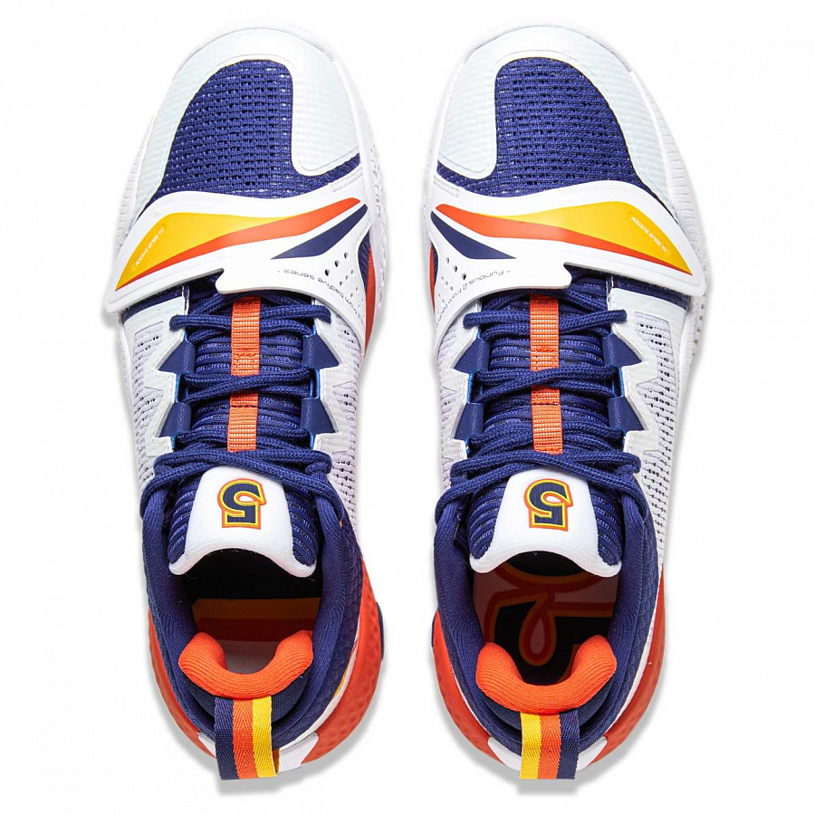 LiNing Rage 2 Cushioned Wear-Resistant Supportive Lightweight Rebound Low-Top Basketball Shoes Men's White Blue Orange купить в интернет-магазине Yoocart с быстрой доставкой по России.
