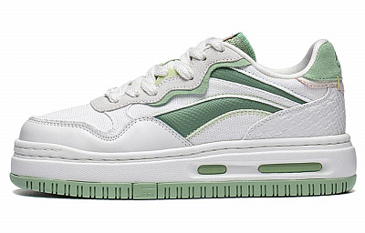 LiNing Future C1 Slip-Resistant Low-Top Skateboard Shoes Women's White Green
