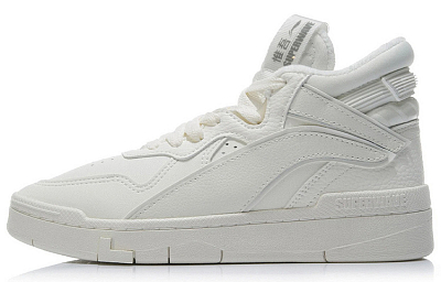 LINING Wave Skateboard Shoes Women's Mid-Top Snow White
