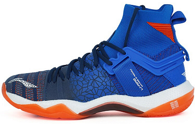LiNing Roar II Cushioned Slip Resistant Abrasion Resistant High Top Badminton Shoes Deep Prussian Blue