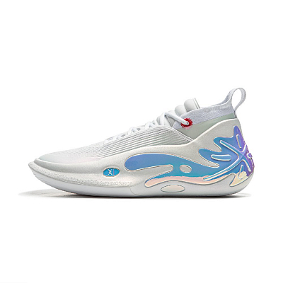 LiNing Wow11 Cushioning Wear-Resistant Lightweight Rebound Mid-Top Basketball Shoes Men's White