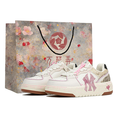 MLB Chunky Liner Kaleidoscope, Dandelion, Shopping Bag Abrasion Resistant Low top Skateboard Shoes Unisex White Pink
