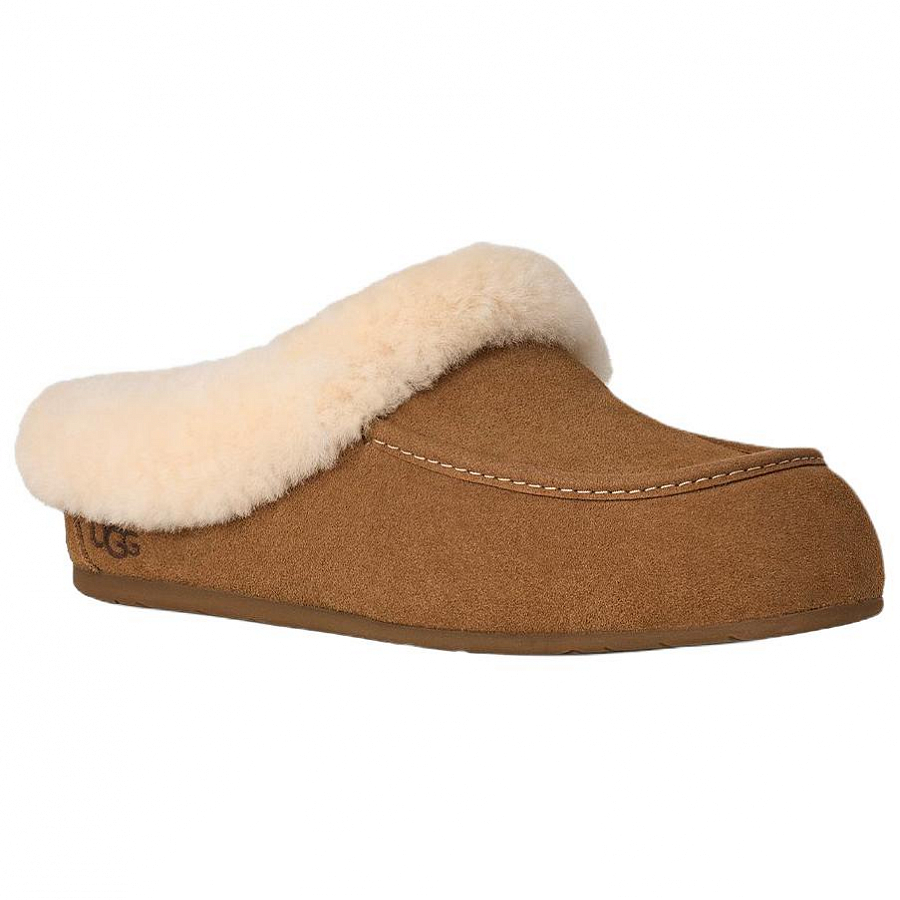 UGG ANSLEY Rubber Sole Abrasion Resistant Closed Toe Slippers Women's Chestnut купить в интернет-магазине Yoocart с быстрой доставкой по России.