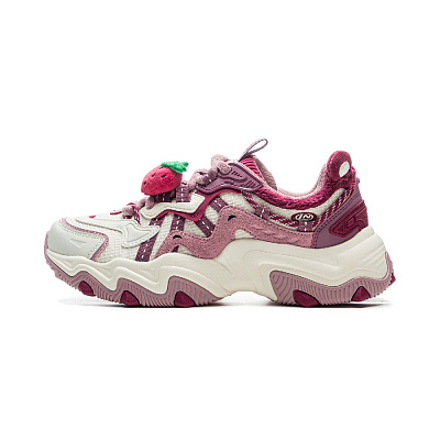 CAOMEIXIONG x LiNing Cat's Claw Lite 2 Anti Slip Wear Resistant Low Top Chunky Sneakers Women's White Pink