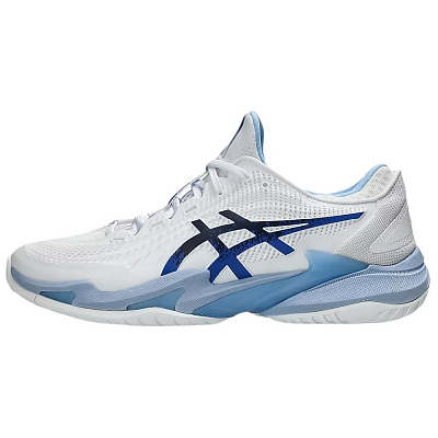 Asics Court FF 3 Novak Abrasion Resistant Low Top Tennis Shoes Men's White Blue