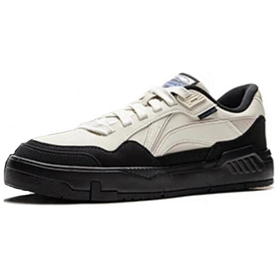 LiNing Common 80s Non-slip Lightweight Low-Top Skateboard Shoes Men's Beige Black