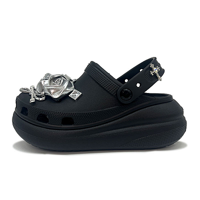 Crocs Crush Clog Black Moon Silver Rose Clogs Women's Black