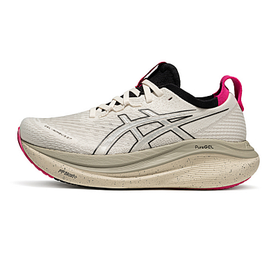 Asics GEL NIMBUS 27 Rebound Low Top Sports Running Shoes Women's White Silver Gray
