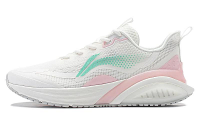 LiNing Cloudy Anti Slip Wear Resistant Low Top Running Shoes Women's Pink White