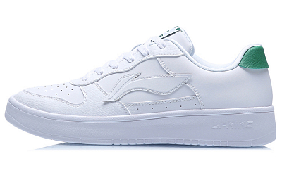 LiNing Coverage Thermal Slip Resistant Low Top Skateboard Shoes Men's White Green