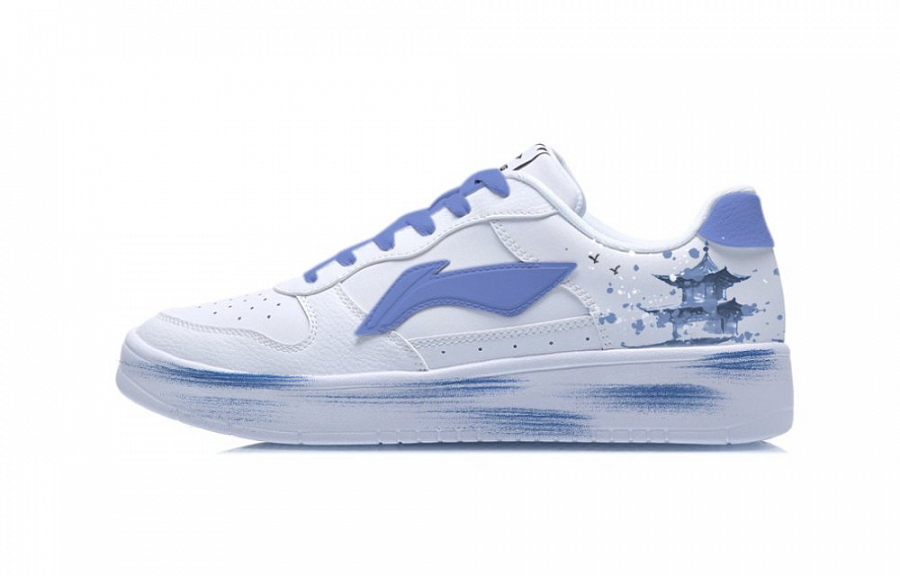 LiNing Pontoon Boats Slip-Resistant Cushioning Lightweight Low-Top Skateboard Shoes Unisex White Blue купить в интернет-магазине Yoocart с быстрой доставкой по России.