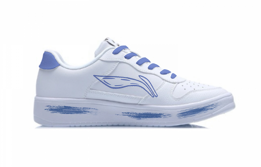 LiNing Pontoon Boats Slip-Resistant Cushioning Lightweight Low-Top Skateboard Shoes Unisex White Blue купить в интернет-магазине Yoocart с быстрой доставкой по России.