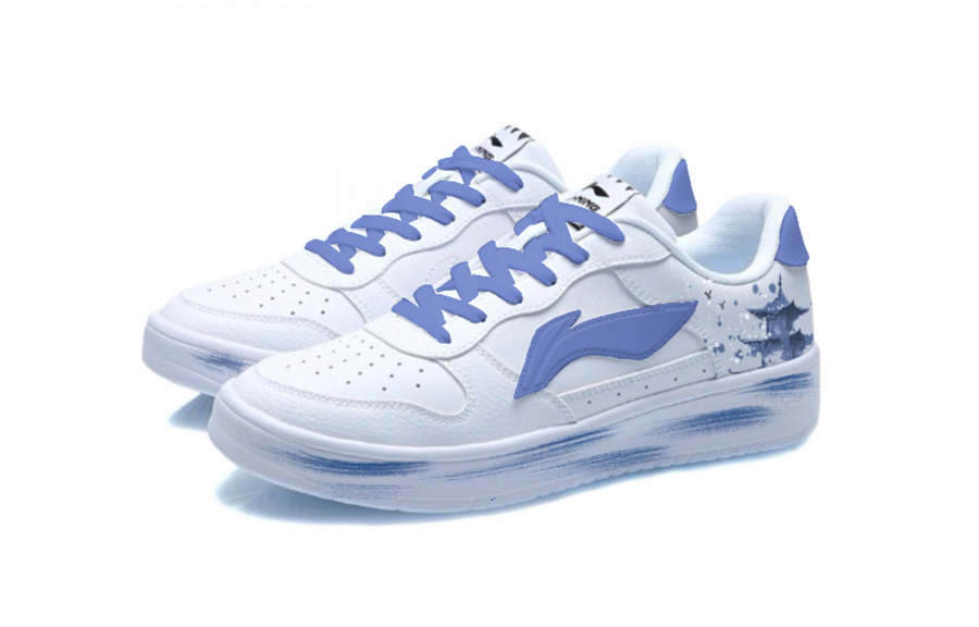 LiNing Pontoon Boats Slip-Resistant Cushioning Lightweight Low-Top Skateboard Shoes Unisex White Blue купить в интернет-магазине Yoocart с быстрой доставкой по России.