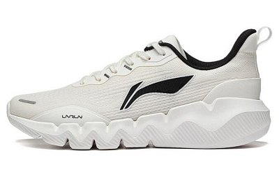 LiNing Spirituality Slip-Resistant Breathable Cushioning Low-Top Running Shoes Men's White Black
