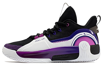 361° AG Pull Up 1.5 Basketball Shoes Men's Low Top Obsidian Black/361 Degrees White/Purple/Blue