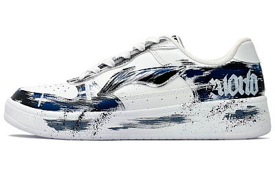 LiNing Wear-Resistant Breathable Height Increasing Low-Top Skateboard Shoes Men's White Blue Gray