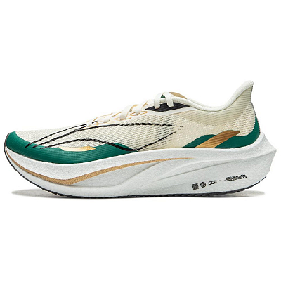 LINING Feidian 4 Challenger Running Shoes Men's Low Top Ecru/Stone Green