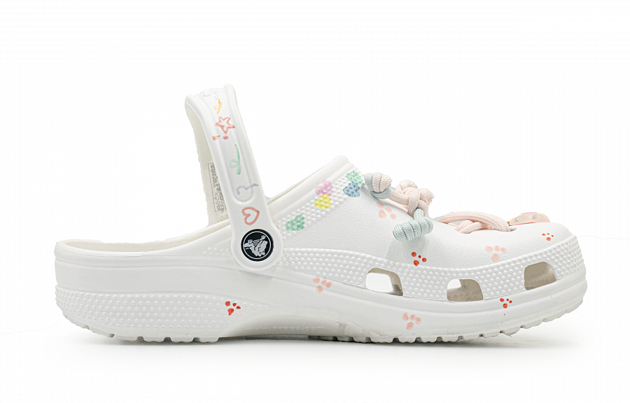 Crocs Classic Clog Pink Blue Meow Star Clogs Unisex White купить в интернет-магазине Yoocart с быстрой доставкой по России.