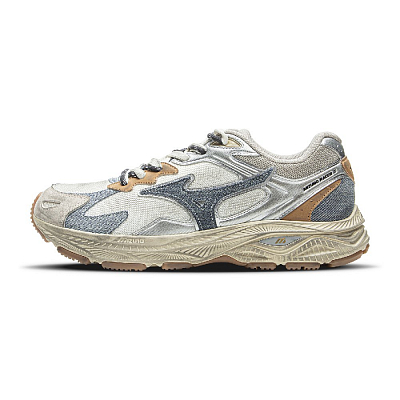 Mizuno Racer S Cushioning Rebound Abrasion Resistant Low Top Running Shoes Unisex Silver Brown