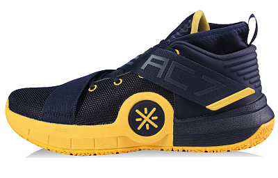 LiNing All City 7 Cushioning, Wear Resistant Mid Top Performance Basketball Shoes Men's Black Yellow