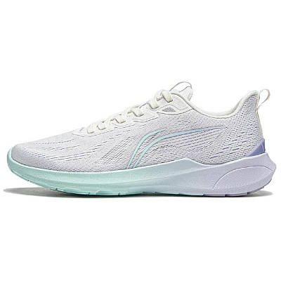 LiNing Qingyi Cushioning Wear Resistant Low Top Casual Running Shoes Women's White Purple