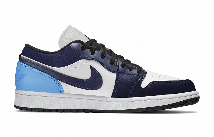 Jordan Air Jordan 1 Abrasion Resistant Low Top Vintage Basketball Shoes Unisex Blue White Black купить в интернет-магазине Yoocart с быстрой доставкой по России.