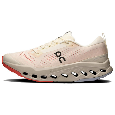 On Cloudsurfer Trail Shock Absorbers Low Top Running Shoes Men's Beige Red
