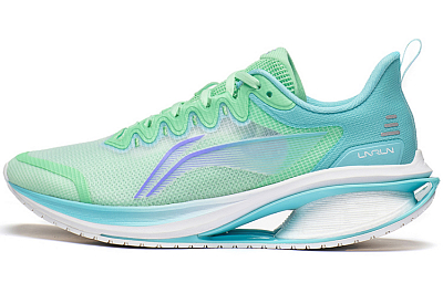 LiNing WuShi 5S 3.0 V2 Cushioned Slip Resistant Abrasion Resistant Low Top Long Distance Running Shoes Men's Green Blue