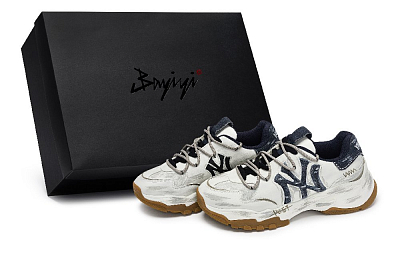 MLB New York Yankees Chunky Sneakers Unisex Low Top Black/White/Gray/Blue