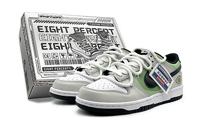 Nike Dunk Low 'Black' Panda Anti Slip Wear Resistant Low Top Skateboard Shoes GS White Gray Green