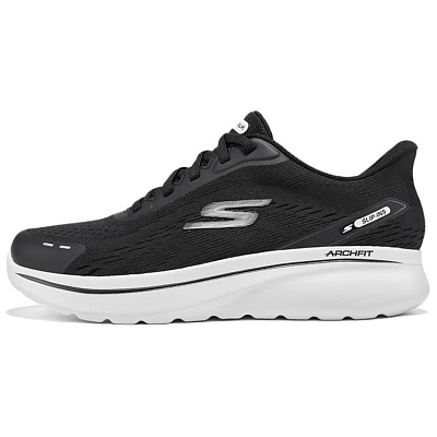 Skechers MEN'S GO WALK Support Low Top Casual Shoes Men's Black White