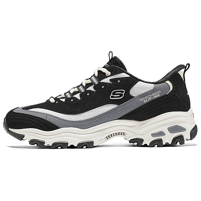 Skechers Slip ins Cushioning, Breathable, Height Increasing Low Top Chunky Sneakers Men's Black White Gray