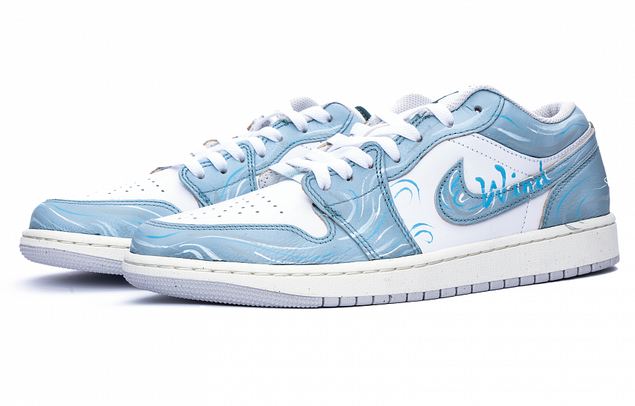 Jordan Air Jordan 1 Cushioning, Wear Resistant Low top Vintage Basketball Shoes Unisex Blue купить в интернет-магазине Yoocart с быстрой доставкой по России.