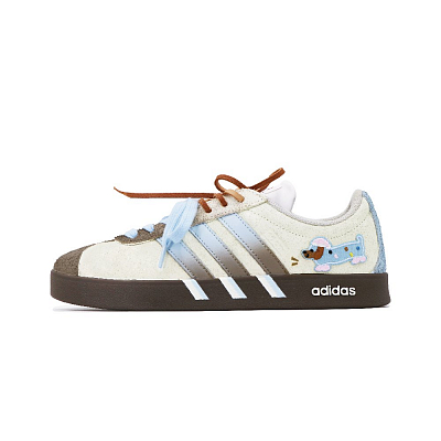 Adidas VL COURT 2.0 Abrasion Resistant Low top Skateboard Shoes Unisex Blue Brown