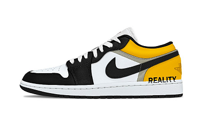 Jordan Air Jordan 1 Lakers Taxi Balance Low Top Vintage Basketball Shoes Unisex Neon Yellow
